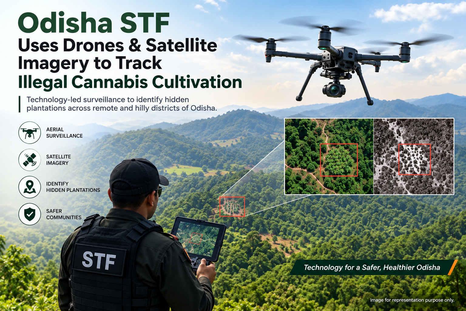 Odisha STF Deploys Drones & Satellite Imagery to Track Illegal Cannabis Cultivation